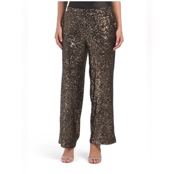 Cable & Gauge Pants - Cable & Gauge Womens Sequin Pull-On Pants Size Medium